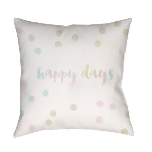 Happy Days by Surya Poly Fill Pillow White/Blue/Purple 18 x 18 Qte036-1818 - All