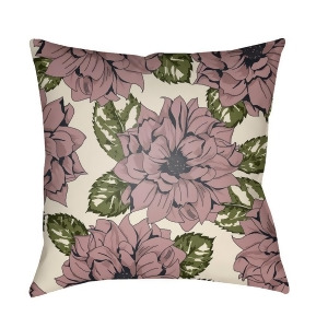 Moody Floral by Surya Pillow Mauve/Black/Dk.Green 18 x 18 Mf048-1818 - All