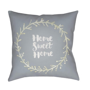 Home Sweet Home Ii by Surya Pillow Gray/Green/White 18 Square Qte020-1818 - All
