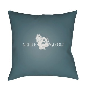 Gobble Gobble by Surya Poly Fill Pillow Blue/White 18 x 18 Gobb003-1818 - All