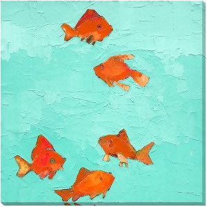 Swimming Goldfish Wall Art by Surya 48 x 48 Mk122a001-4848 - All