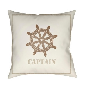 Captain by Surya Poly Fill Pillow Beige/Brown 18 x 18 Lake005-1818 - All