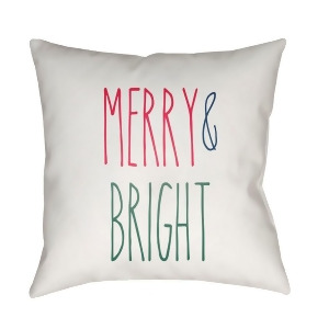 Merry Bright by Surya Poly Fill Pillow White/Green/Red 20 x 20 Hdy063-2020 - All