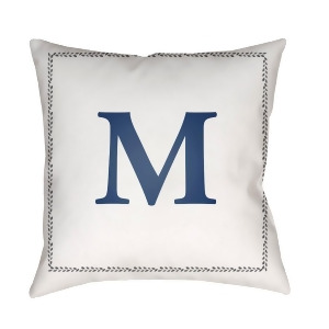 Initials by Surya Poly Fill Pillow White/Blue 20 x 20 Int013-2020 - All