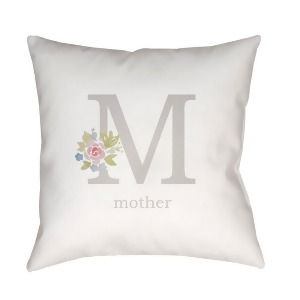 Mother by Surya Poly Fill Pillow Neutral/Gray/Green 20 Square Wmom011-2020 - All