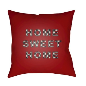 Home Sweet Home by Surya Pillow Red/Black/Neutral 18 x 18 Plaid019-1818 - All