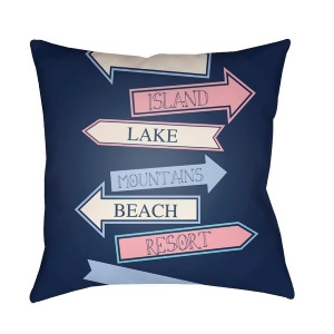 Carolina Coastal by Surya Pillow Aqua/Pale Blue/Pink 18 x 18 Cc007-1818 - All