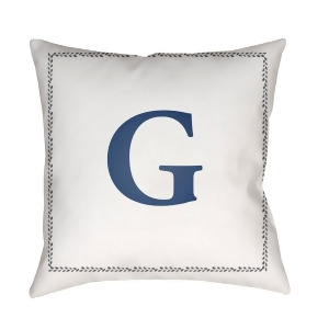 Initials by Surya Poly Fill Pillow White/Blue 18 x 18 Int007-1818 - All