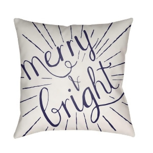 Merry and Bright by Surya Poly Fill Pillow Blue/White 18 Square Hdy122-1818 - All