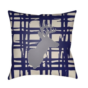 Deer by Surya Poly Fill Pillow Blue/Gray/Beige 18 x 18 Deer002-1818 - All