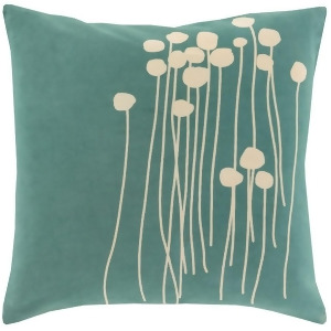 Abo by L. Jansdotter for Surya Down Pillow Teal/Cream 20 x 20 Lja002-2020d - All