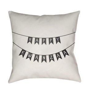 Kwanzaa I by Surya Poly Fill Pillow White/Black 18 x 18 Hdy044-1818 - All