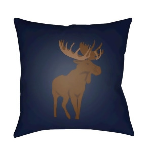 Moose by Surya Poly Fill Pillow Blue/Brown 18 x 18 Moo005-1818 - All