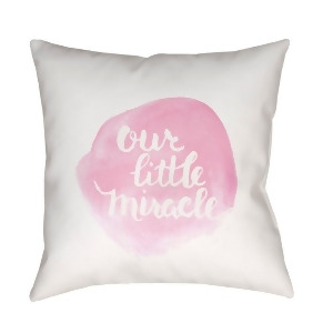 Miracle by Surya Poly Fill Pillow Pink/White 18 x 18 Nur007-1818 - All