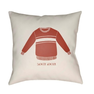 Sweater Weather by Surya Poly Fill Pillow White/Red 18 x 18 Swr002-1818 - All