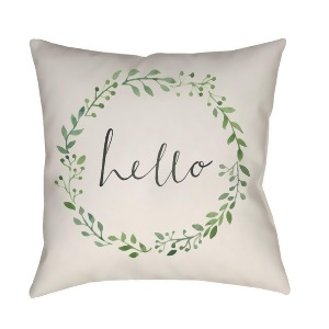 Hello by Surya Poly Fill Pillow Green/Beige/Black 20 x 20 Qte018-2020 - All
