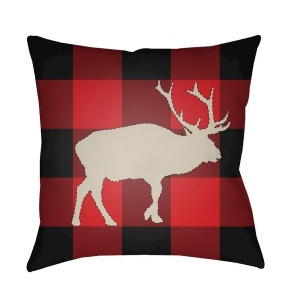 Buffalo by Surya Poly Fill Pillow Red/Black/Neutral 18 x 18 Plaid024-1818 - All