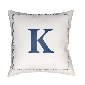Initials by Surya Poly Fill Pillow White/Blue 20 x 20 Int011-2020 - All
