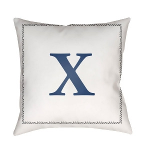 Initials by Surya Poly Fill Pillow White/Blue 18 x 18 Int024-1818 - All