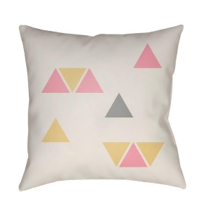 Triangles by Surya Poly Fill Pillow Beige/Pink/Gray 20 x 20 Wran015-2020 - All