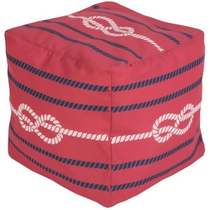 Sp Center Knot Pouf by Surya Bright Red/Navy Pouf-274 - All