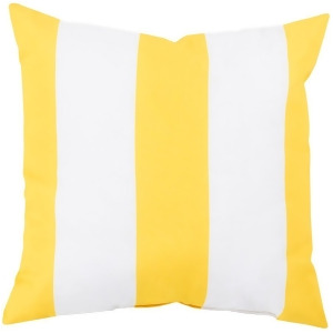 Rain by Surya Wide Stripe Poly Fill Pillow Yellow/Ivory 18 x 18 Rg157-1818 - All