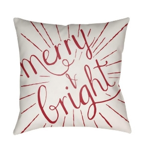 Merry and Bright by Surya Poly Fill Pillow Red/White 18 x 18 Hdy121-1818 - All