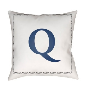 Initials by Surya Poly Fill Pillow White/Blue 18 x 18 Int017-1818 - All