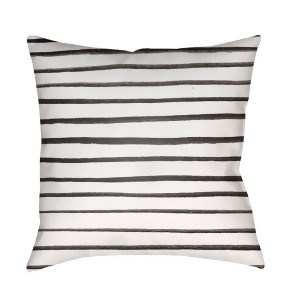 Stripes by Surya Poly Fill Pillow Black/White 20 Wran005-2020 - All