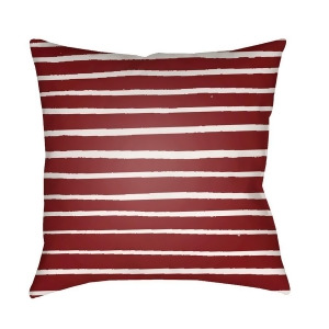 Stripes by Surya Poly Fill Pillow Red/White 18 x 18 Wran009-1818 - All