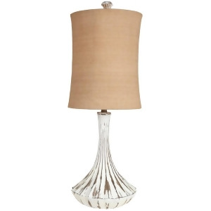 Table Lamp by Surya Distressed White/Natural Shade Lmp-1028 - All