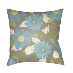 Moody Floral by Surya Poly Fill Pillow Aqua/Cream/Lime 22 x 22 Mf037-2222 - All