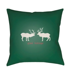 Reindeer by Surya Poly Fill Pillow Green/White/Red 18 x 18 Hdy082-1818 - All