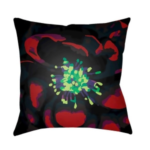 Abstract Floral by Surya Pillow Lime/Dk.Red/Black 22 x 22 Af009-2222 - All