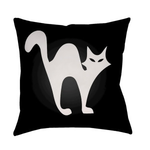 Boo by Surya White Cat Poly Fill Pillow Black 18 x 18 Boo110-1818 - All