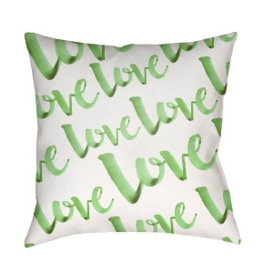 Love by Surya Poly Fill Pillow Green/White 18 Square Heart007-1818 - All