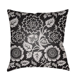 Moody Floral by Surya Poly Fill Pillow Light Gray/Black 18 x 18 Mf028-1818 - All
