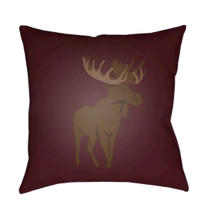 Moose by Surya Poly Fill Pillow Red/Brown 18 x 18 Moo003-1818 - All