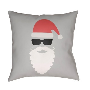 Santa by Surya Poly Fill Pillow Gray/Red/White 18 x 18 Hdy087-1818 - All