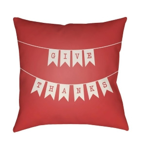 Banner by Surya Poly Fill Pillow Red/White 18 x 18 Bnr003-1818 - All