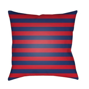Prepster Stripe by Surya Poly Fill Pillow Navy/Red 18 x 18 Lil059-1818 - All