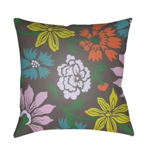 Moody Floral by Surya Pillow Yellow/Charcoal/Aqua 18 x 18 Mf045-1818 - All