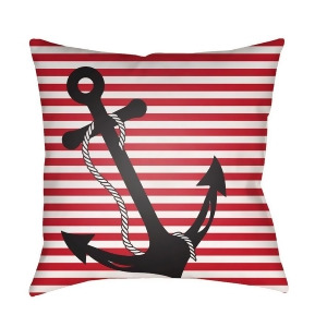Anchor by Surya Poly Fill Pillow Red Stripes 18 x 18 Lil002-1818 - All