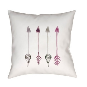 Arrows by Surya Poly Fill Pillow White/Gray/Purple 18 x 18 Arw003-1818 - All