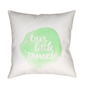 Miracle by Surya Poly Fill Pillow Green/White 18 x 18 Nur009-1818 - All