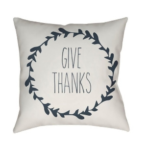 Wreath by Surya Poly Fill Pillow White/Gray 18 x 18 Wre002-1818 - All