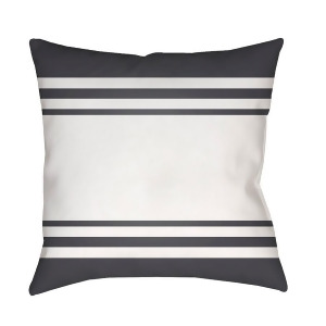 Lake Stripes by Surya Poly Fill Pillow Gray/White 18 x 18 Lake013-1818 - All