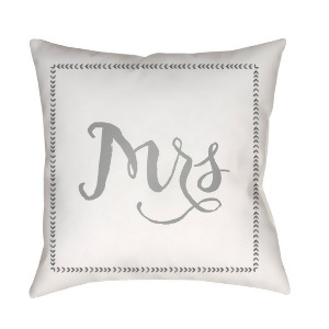 Wife by Surya Poly Fill Pillow Gray/White 18 x 18 Qte026-1818 - All
