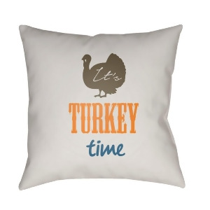 Its Turkey Time by Surya Pillow White/Brown/Orange 18 x 18 Tme002-1818 - All