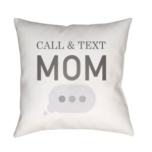 Call Text by Surya Poly Fill Pillow Neutral/Gray 18 x 18 Wmom022-1818 - All